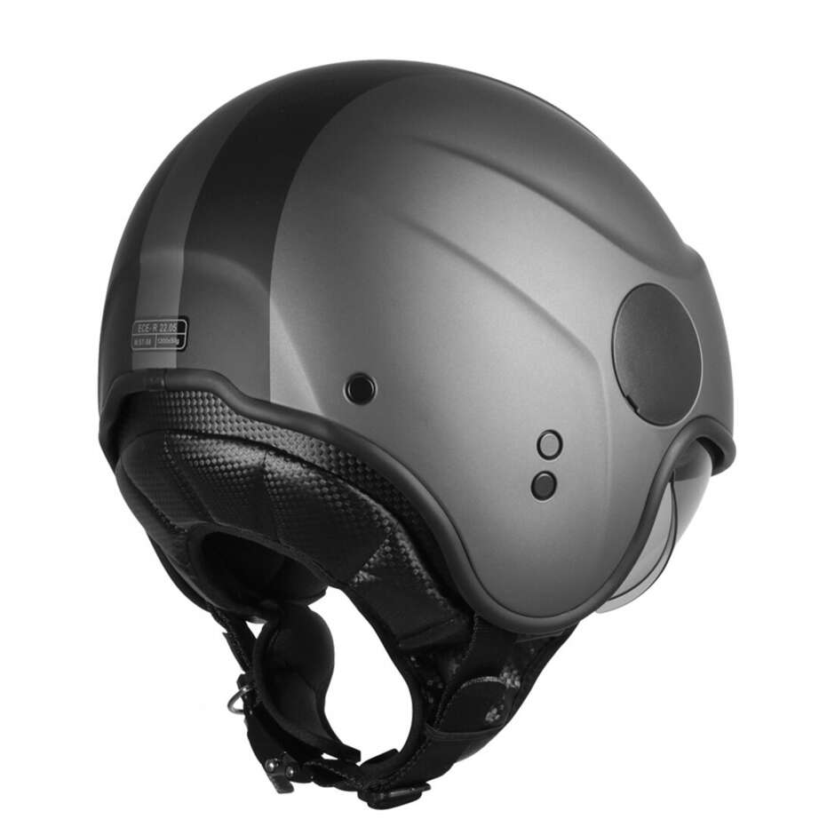 SIERRA BASIC Jet Motorcycle Helmet Black Titanium