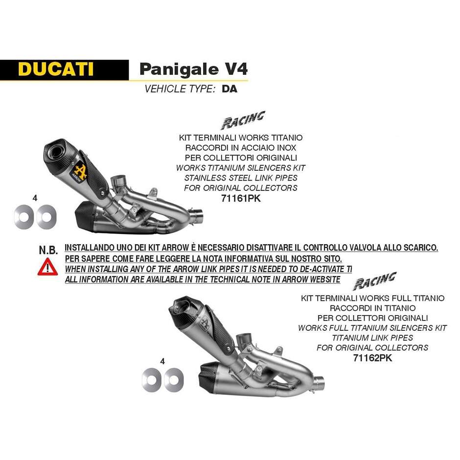 Silencieux Arrow Works en titane (D+G) Ducati Panigale V4