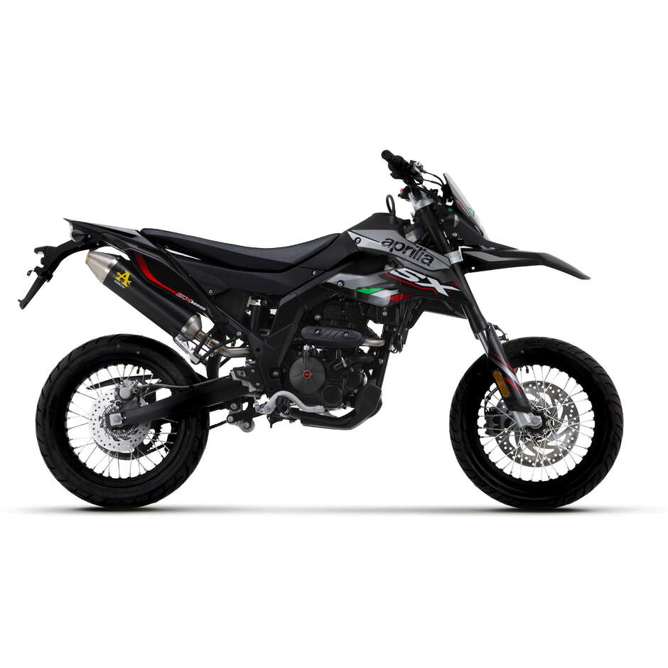 Silencieux d'échappement Arrow Thunder en aluminium foncé pour Aprilia RX / SX 125 (21-24)