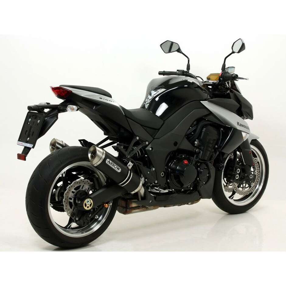 Silencieux d'échappement en aluminium foncé homologués Arrow Thunder (droite + gauche) pour Kawasaki Z 1000 (10-20)