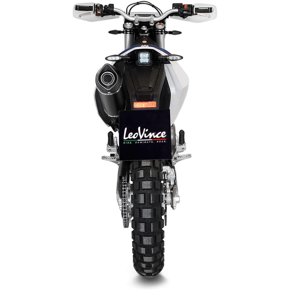 Silencieux d'échappement Leovince 14074K BLACK Slip-On spécifique pour HUSQVARNA 701 Supermoto - 701 Enduro/LR (21-24)