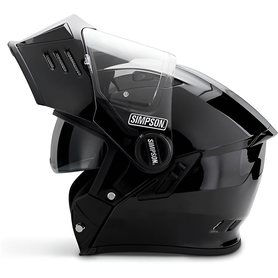 Simpson Darksome 22.06 Modularer Motorradhelm, glänzend schwarz
