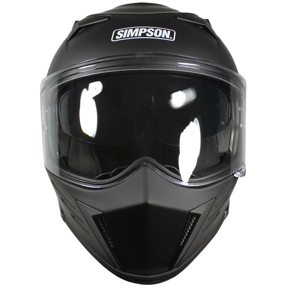 Simpson Darksome Solid Modular Motorcycle Helmet Matte Black Double Visor