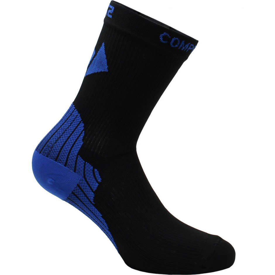 Sixs Active Sock Short Compression Sock Black Blue