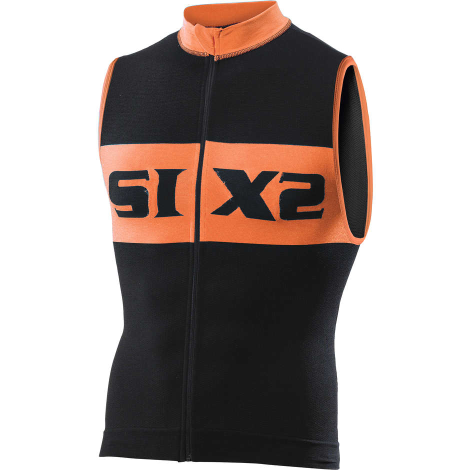 Sixs BIKE2 Luxury Activewear Technical Sans manches Noir Orange