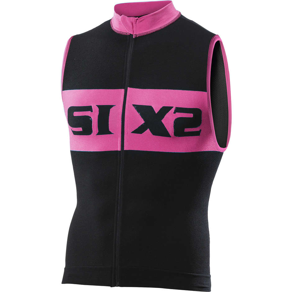 Sixs BIKE2 Luxury Activewear Technical Sans manches Noir Rose