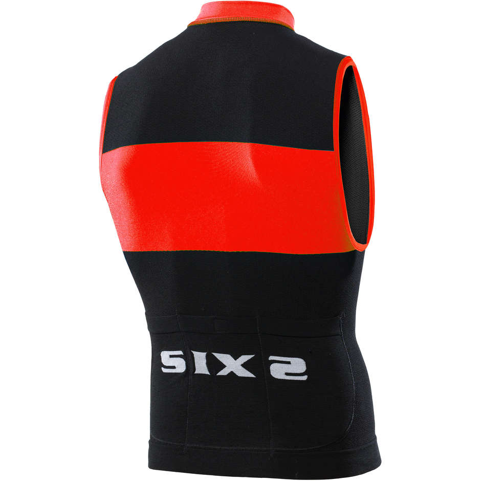 Sixs BIKE2 Luxury Activewear Technical Sans manches Noir Rouge