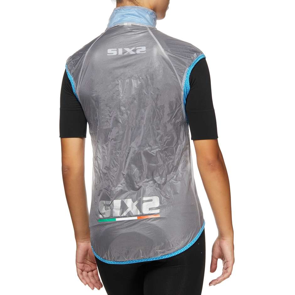 Sixs Compact Ghost Blue Transparent Rainproof Wind Vest