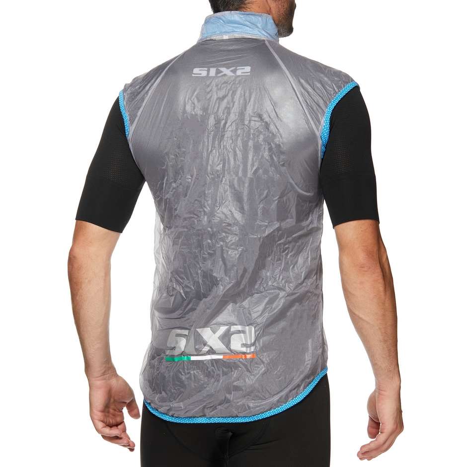 Sixs Compact Ghost Blue Transparent Rainproof Wind Vest