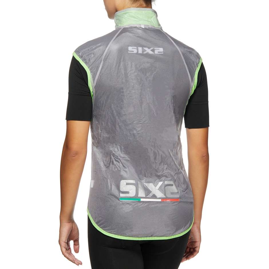 Sixs Compact Ghost Green Fluo Transparent Rainproof Vest