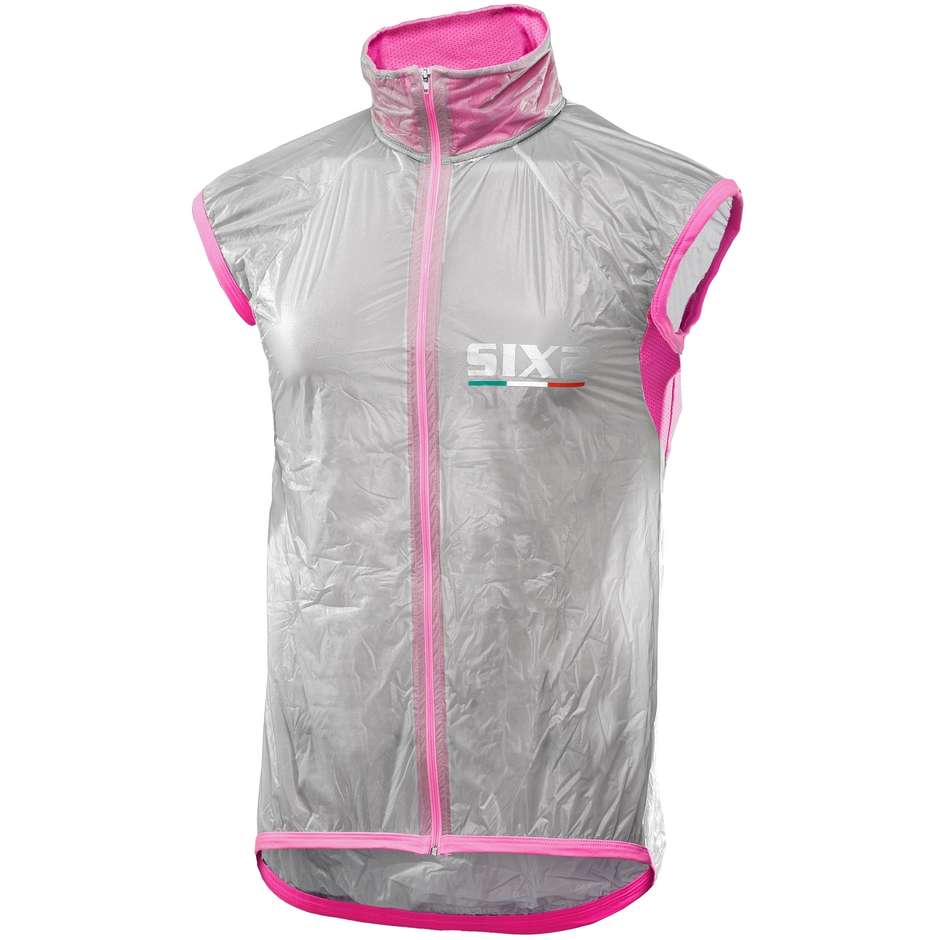 Sixs Compact Ghost Transparent Pink Rainproof Wind Vest