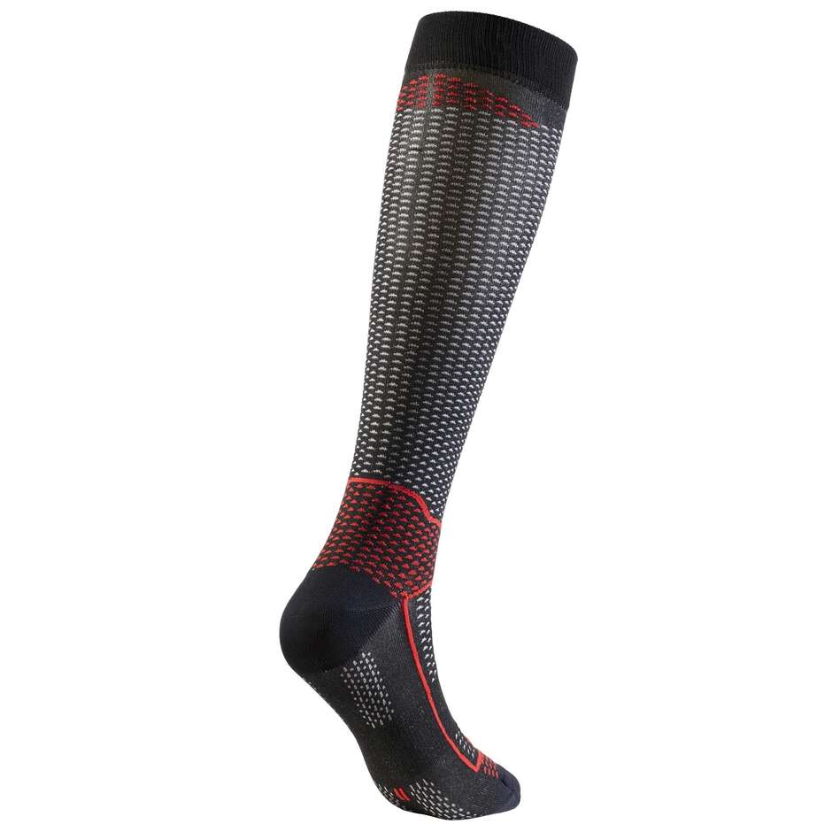 Sixs LONG V3 Summer Long Socks Black Red