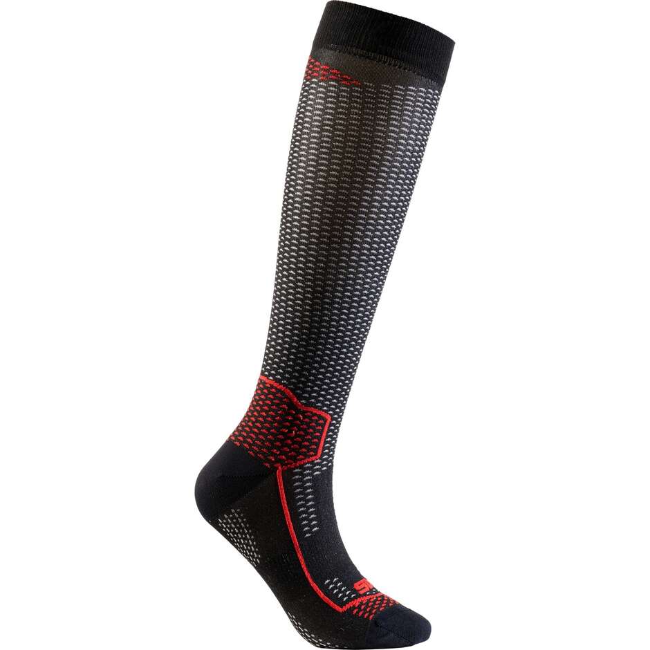 Sixs LONG V3 Summer Long Socks Black Red