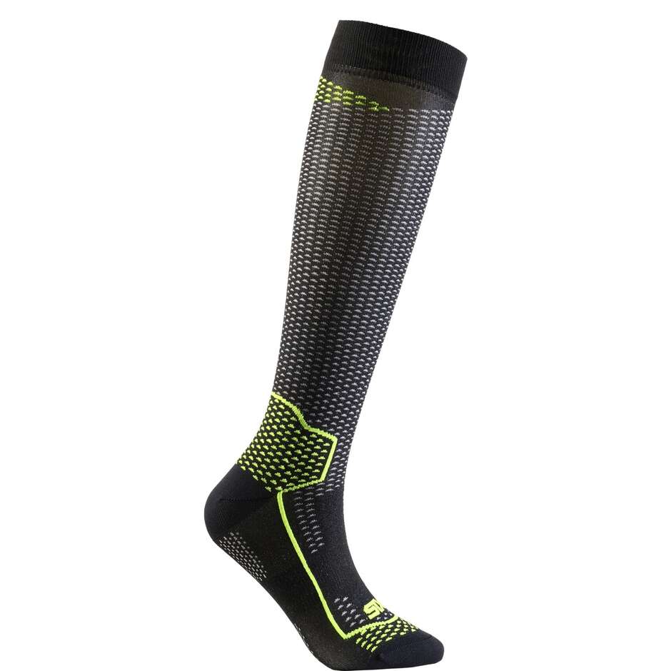 Sixs LONG V3 Summer Long Socks Black Yellow