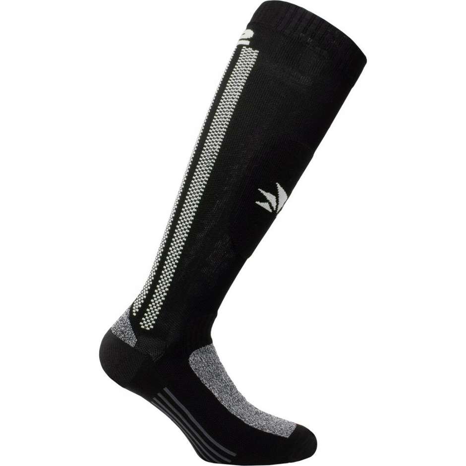 Sixs MOT2 Long Reinforced Sock Black White