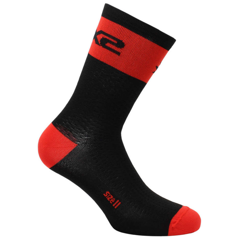 Sixs SHORT LOGO Short Sports Sock Black Red