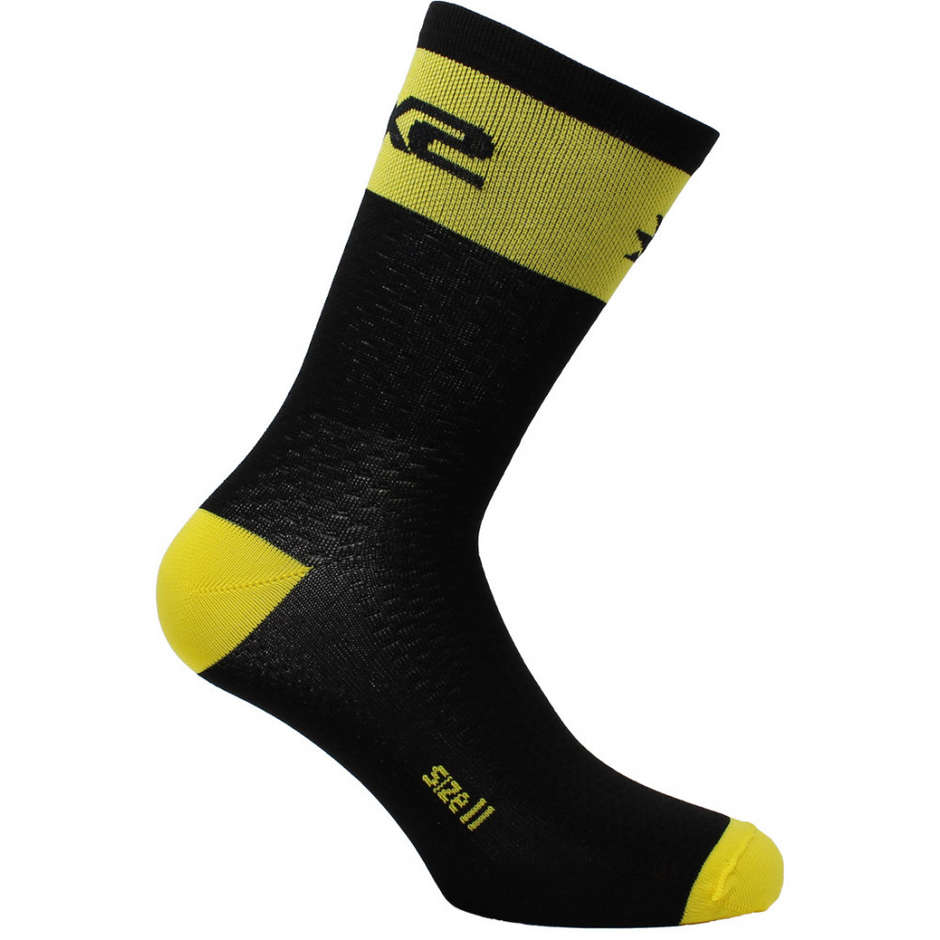 Sixs SHORT LOGO Short Sports Sock Black Yellow