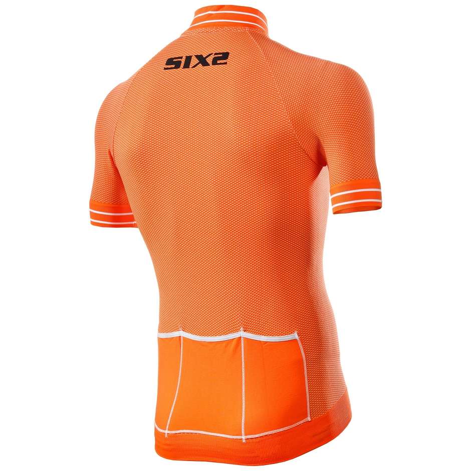Sixs Technical Bike Jersey Ultraleichte Kurzarm-Ärmel Orange Weiß