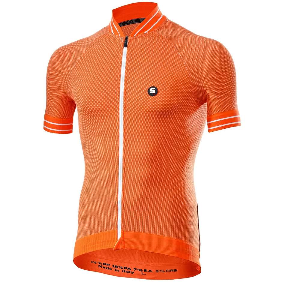 Sixs Technical Bike Jersey Ultralight Short Sleeves Orange White