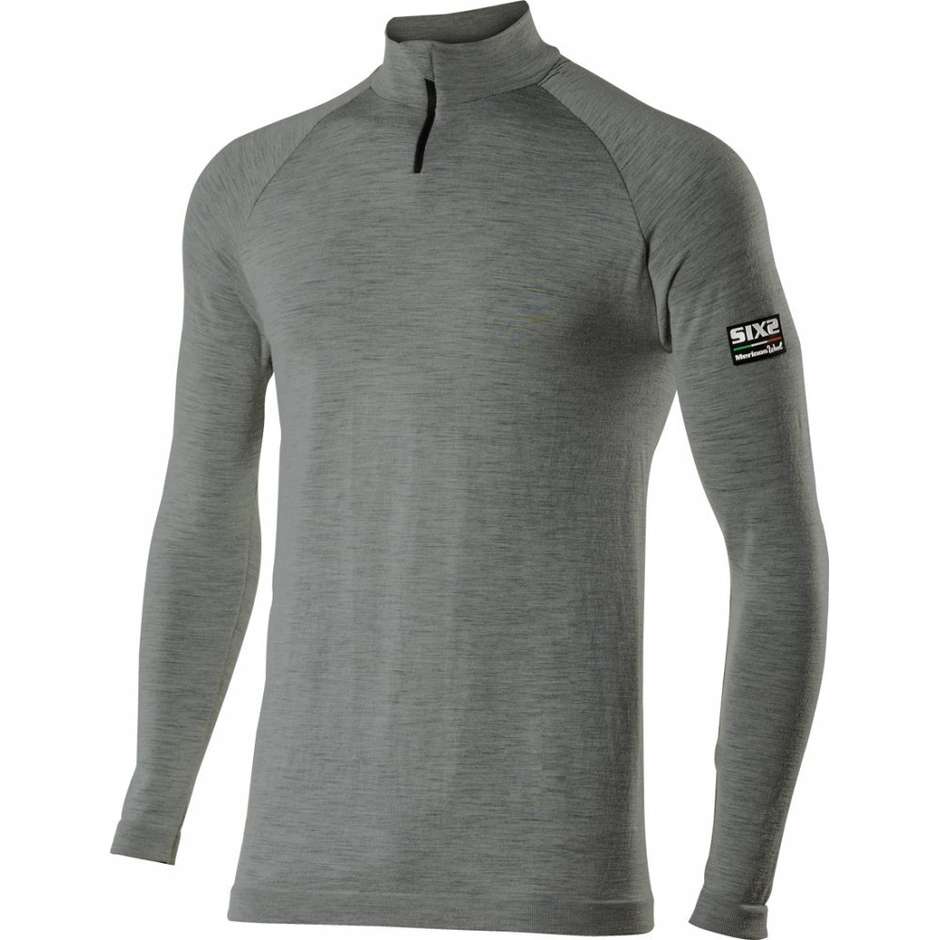 Sixs TS13 Carbon Merinos Wool Anthracite Long Sleeve Underwear with Zip