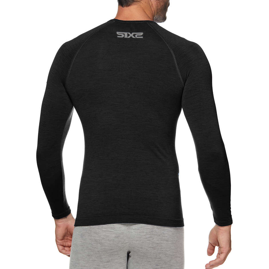 Sixs TS2 Carbon Merinos Wool Long Sleeved Underwear Crewneck Shirt Black