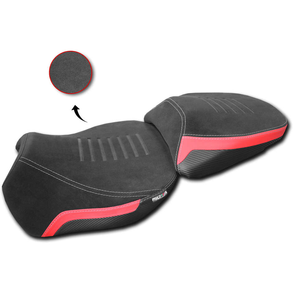 Siège avant confort Isotta avec canal de prostate Ducati Multistrada V4 Noir Rouge