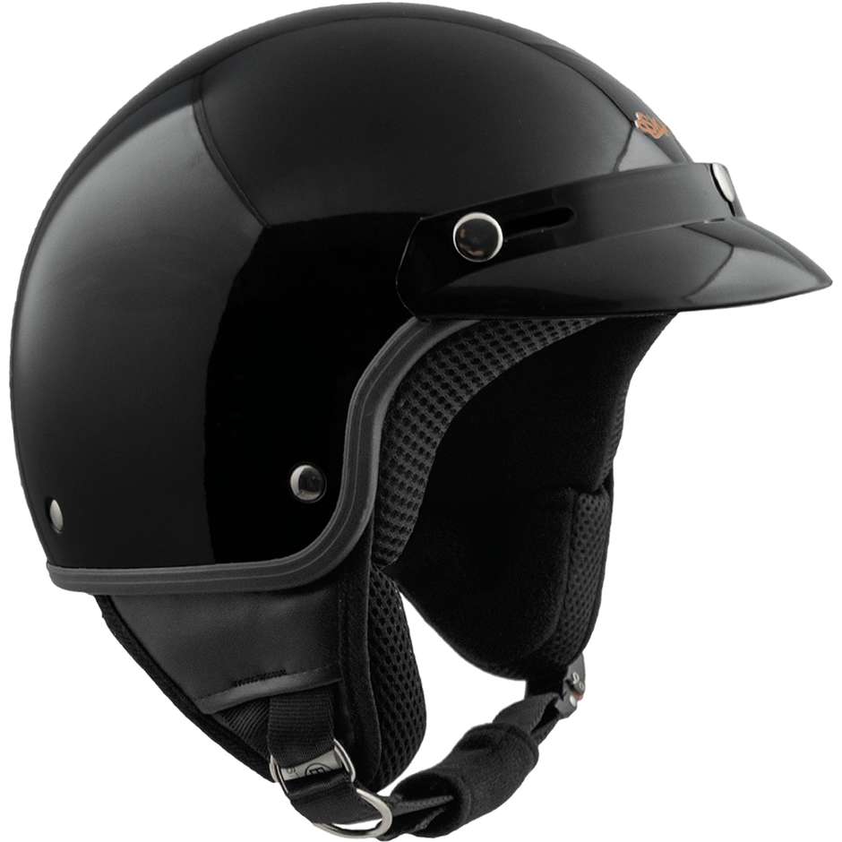 SKA-P 1FH Smarty Motorcycle Helmet Black Glossy