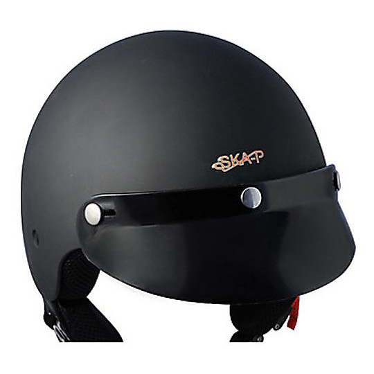 SKA-P 1FH Smarty Motorcycle Helmet Black Rubberized
