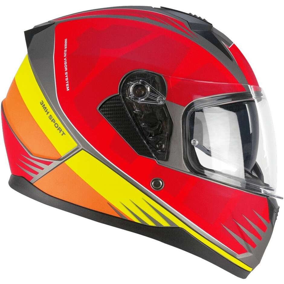 Ska-P 3MHG SPEEDER SPORT Full Face Motorcycle Helmet Matt Red Yellow