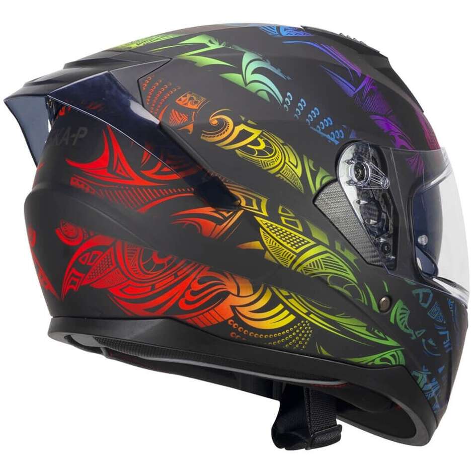 Ska-P 3MHS SPEEDER RAINBOW Full Face Motorcycle Helmet Black Green Red matt