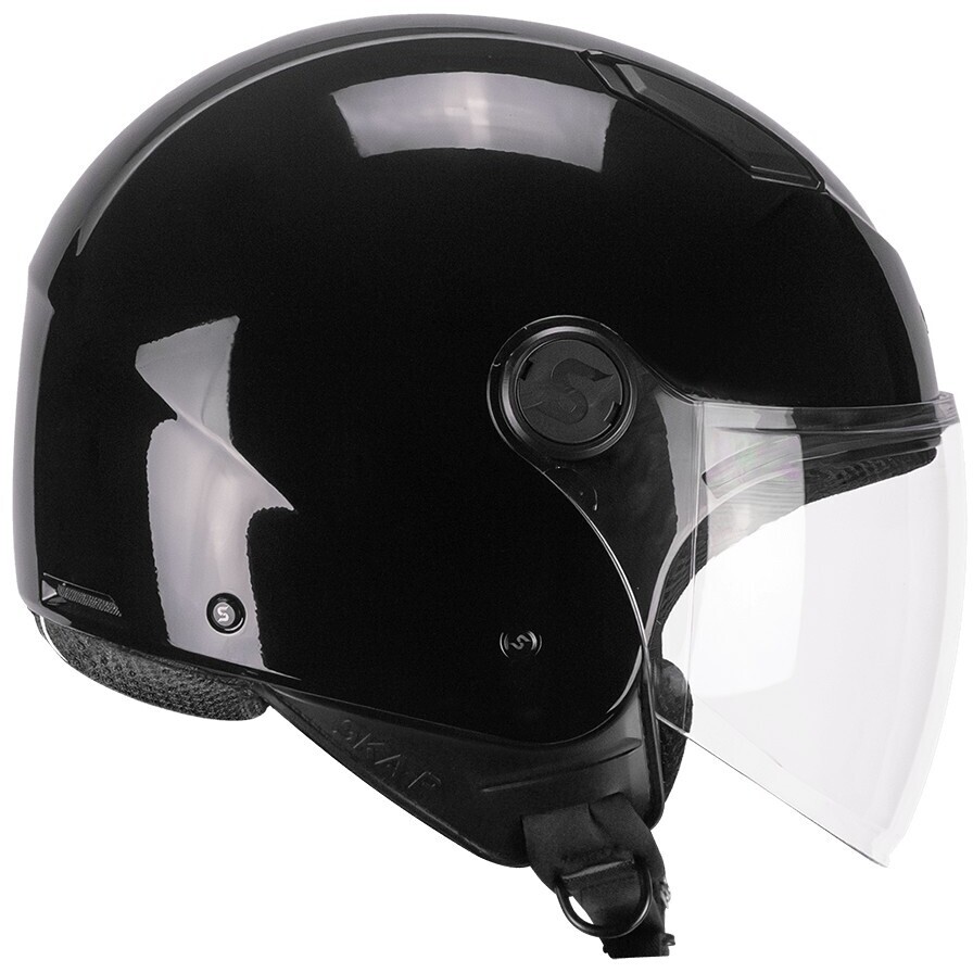 Ska-P LUKE MONO Jet Motorcycle Helmet Gloss Black