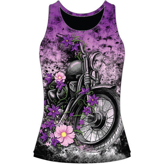 Sleeveless Custom Motorcycle Jersey Lethal Threat Lady Flower Burnout