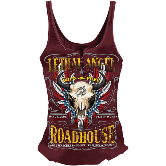 Sleeveless Custom Motorcycle Jersey Lethal Threat Lady Road House Lace-Up