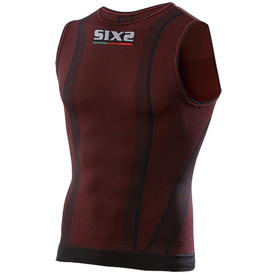 Sleeveless Technical Underwear Sixs Carbon Dark Red