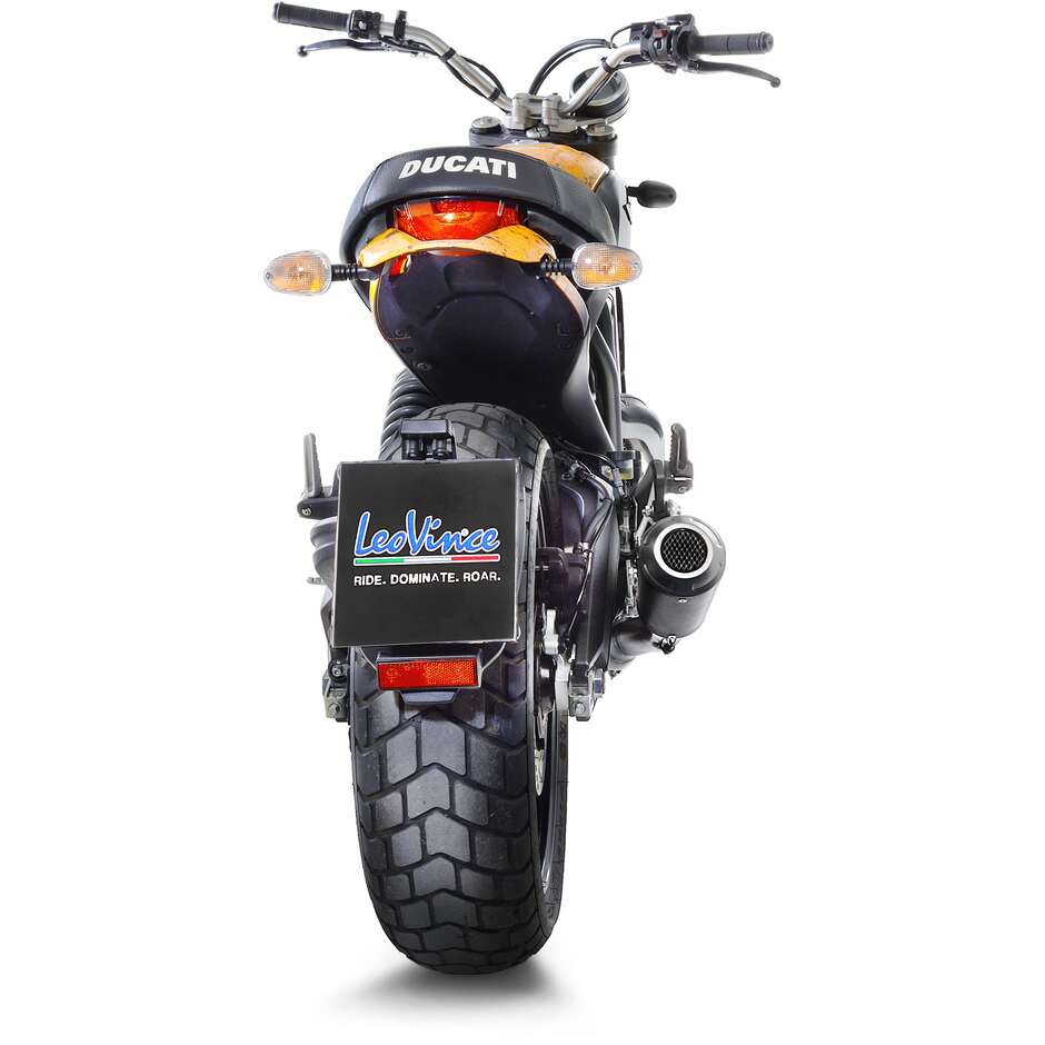 Slip-On Exhaust Leovince 15206BU LV-10 BLACK EDITION Specific For DUCATI Scrambler800 Icon/Classic (15-20); Scarmbler800 Cafe Racer/Full Throttle - Monster797 (17-20)