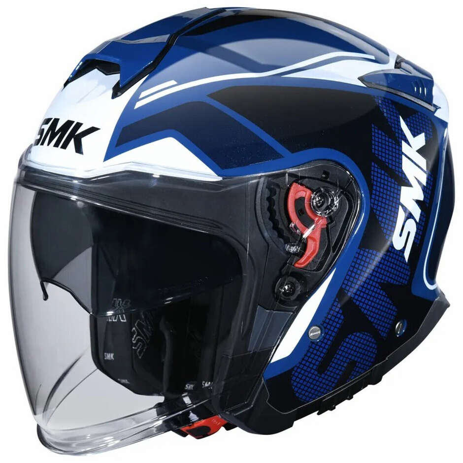 SMK GTJ Tourer GL515 Blau Weiß Motorrad Jethelm