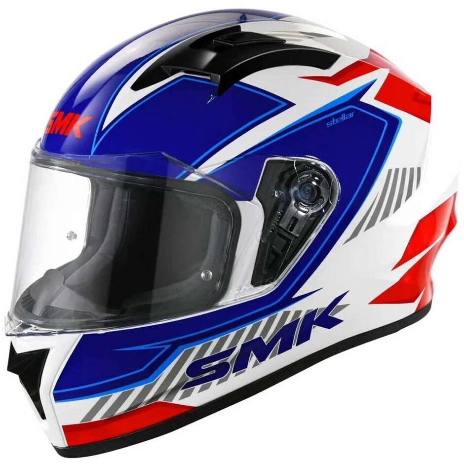 SMK Stellar Adox GL135 Integral-Motorradhelm Blau Rot
