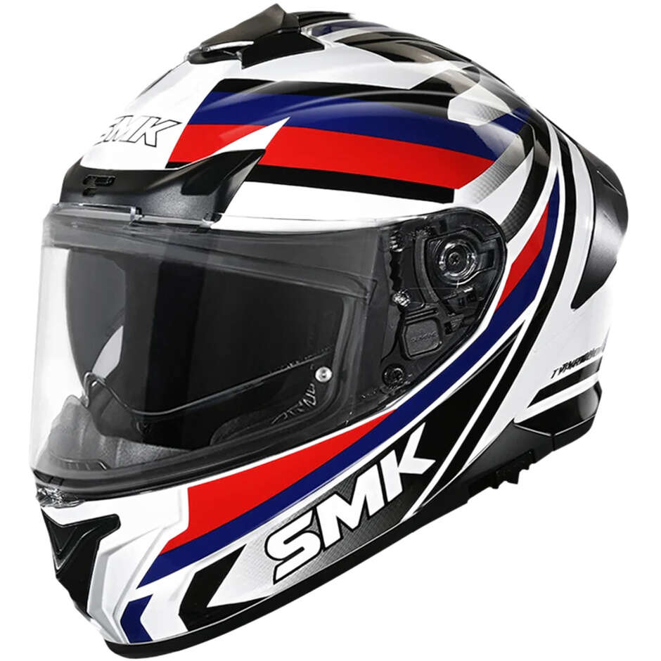 SMK Typhoon Freeride GL152 White Red Full Face Motorcycle Helmet