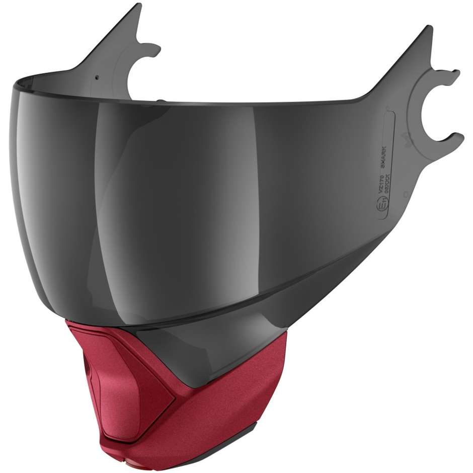 Smoked Shark Visier für EVOJET Helm Matte Red Kinnschutz