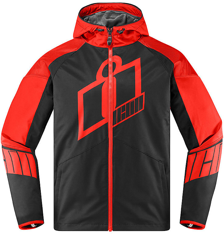 Softshell Motorcycle Jacket Icon MERC CRUSADER Red For Sale Online