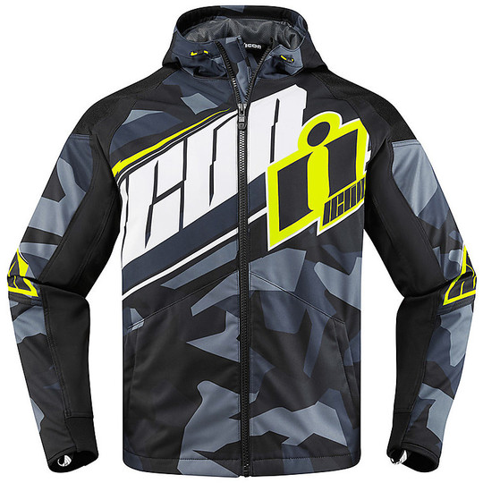 Softshell Motorcycle Jacket Icon MERC DEPLOYED Gray For Sale 