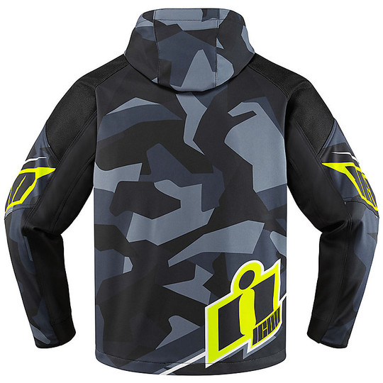 Softshell-Motorradjacke Icon MERC DEPLOYED Grau