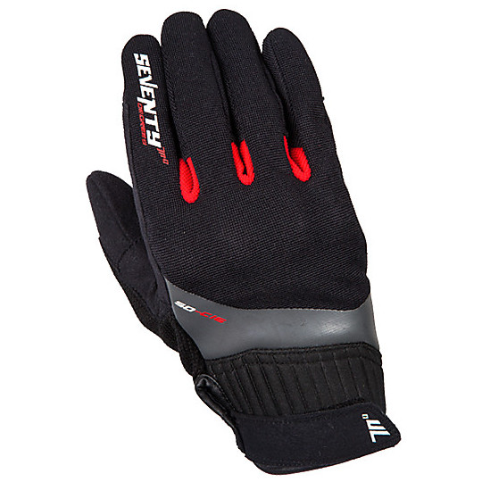 Soixante-dix gants techniques de moto d'été avec protections approuvées en tissu rouge noir C16