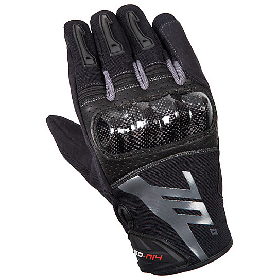 Soixante-dix gants techniques de moto d'été avec protections en tissu gris noir homologué N14