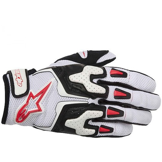 Sommer Motorrad-Handschuhe Alpinestars SMX-3 Air Weiß-Rot