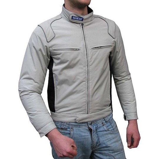 Sparco Stretch Men's Moto Jacket Color Gray With Guards