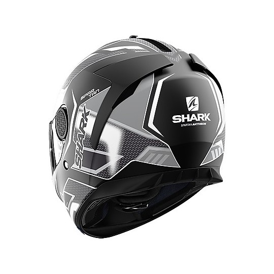 SPARTAN Full Fiber Shark Motorcycle Helmet 1.2 Matt Black Antheon Mat