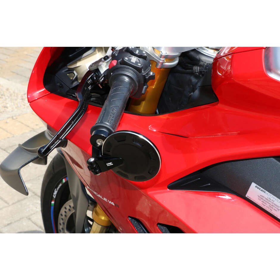 Specchio bar-end Rocket MR702 - sinistro BICOLOR CNC Racing Nero Argento