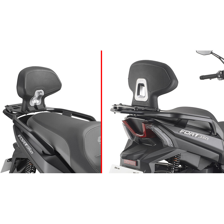 Specific backrest for passenger Givi TB9700A For QJ MOTOR Fort 350 (24 > 26)