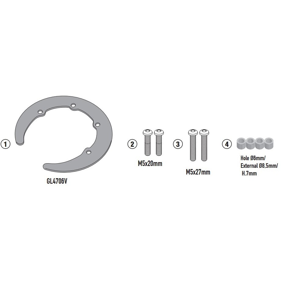 Specific flange for the use of TANKLOCK Kappa BF55K tank bags For VOGE BRIVIDO 300R (21-23)
